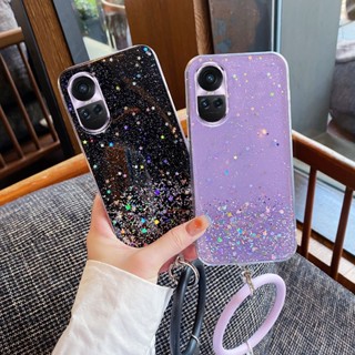 ใหม่ เคสOPPO Reno10 Reno 10 Pro Reno10 Pro+ 5G 2023 มือถือ ซิลิโคนนิ่ม ใส ประดับเลื่อม พร้อมสายคล้อง สําหรับ เคสโทรศัพท์OPPO Reno10 Pro 5G