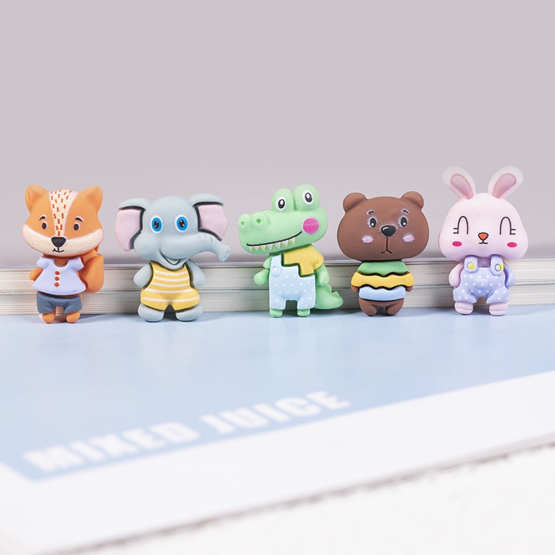 Crocs Jibbitz การ์ตูน Charm น่ารักสัตว์จระเข้ Fox 2.5D DIY รองเท้าเรซิ่นปุ่ม Charm 1 ชิ้น