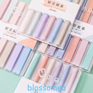 Blossomea ปากกาไฮไลท์ สีพาสเทลน่ารัก 6 ชิ้น ต่อชุด