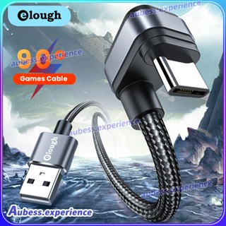 ข้องอ 90 องศา Usb Type C สายชาร์จเร็วสายข้อมูลเครื่องชาร์จแบบถัก