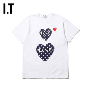 เสื้อยืดแขนสั้น ปักลายจุด หัวใจ It CDG PLAY COMME des GAR ONS Rei Kawakubo สําหรับผู้ชาย