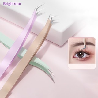 Brightstar 1 ชิ้น แหนบขนตาปลอม ต่อขนตา คีม คิ้ว แหนบ สําหรับผม เล็บ บัดกรี ขนตา แหนบ เครื่องมือแต่งหน้า ใหม่