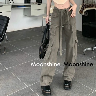 Moon  กางเกงขายาว คาร์โก้ กางเกง เชือกอเมริกันคลาสิค Cargo pants 2023 NEW 072010 Unique รุ่นใหม่ Stylish ทันสมัย ES220081 36Z230909