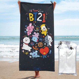 Bt21 ผ้าขนหนูอาบน้ํา ดูดซับน้ําได้ดี ขนาดใหญ่ 32x52 นิ้ว สําหรับผู้ชาย ผู้หญิง ท่องเที่ยว ว่ายน้ํา