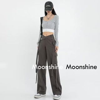 Moon  กางเกงขายาว คาร์โก้ กางเกง เชือกอเมริกันคลาสิค Cargo pants 2023 NEW ทันสมัย พิเศษ High quality Beautiful A90M079 36Z230909