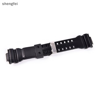 [shengfei] สายนาฬิกาข้อมือ ยางซิลิโคน หัวเข็มขัดโลหะ สีดํา สําหรับผู้ชาย g-shock