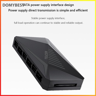 ❤ Domybest 2-in-1 ฮับพัดลมระบายความร้อน 5V 3PIN ARGB SATA 6 ทาง สําหรับเคสแชสซี PC