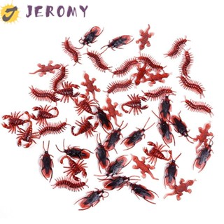 Jeromy แมลงสาบปลอม แบบยางนิ่ม รูปตุ๊กแก แมงป่องจําลอง ของเล่นตลก สําหรับเด็ก 10 ชิ้น ต่อชุด