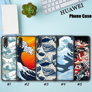 เคสโทรศัพท์ TPU แบบนิ่ม ลาย Wave Art Japanese สําหรับ Huawei Nova 2i 3i 2 Lite 3 4E 5T 7 SE Y8S Y9S WV8 FH293