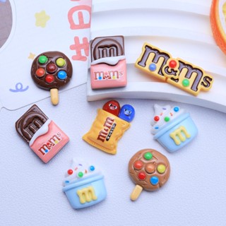 Jibbitz จี้รูปการ์ตูนเค้กช็อคโกแลต ลูกอม ถั่ว M&amp;M Jibitz อุปกรณ์เสริม สําหรับตกแต่งรองเท้าเด็ก