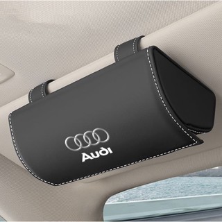 AUDI LOGO car glasses sunglasses storage box A1 A2 A3 A4 A5 A6 A7 A8 Q3 Q5 Q7 Q8 RS1 RS2 RS3 RS4 RS5 RS6 RS7 RS8 interior modified sun visor business card / card storage folding leather bag