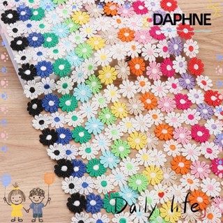 daphne 2 หลา 2 . 5 ซม. ริบบิ้นโพลีเอสเตอร์ปักลายดอกทานตะวันสําหรับใช้ในการตกแต่งประดับบ้าน