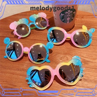 Melodygoods1 แว่นตากันแดด ทรงกลม ลายการ์ตูน สีสันสดใส สําหรับเด็ก