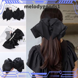 Melodygoods1 กิ๊บติดผม โบ สีดํา สําหรับผู้หญิง เด็กผู้หญิง