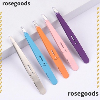 Rosegoods1 2 ชิ้น แหนบคิ้ว เครื่องมือแต่งหน้า ต่อขนตา คลิป มืออาชีพ ดูแลผิวหน้า สเตนเลส กําจัดขนคุด ผู้หญิง และผู้ชาย