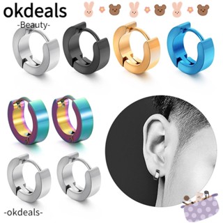 OKDEALS ต่างหูสตั๊ด สเตนเลส สําหรับผู้ชาย และผู้หญิง 2 ชิ้น