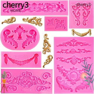 CHERRY3 แม่พิมพ์ซิลิโคน รูปดินเหนียว สีชมพู สําหรับทําช็อคโกแลต