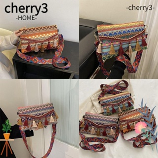 CHERRY3 กระเป๋าสะพายไหล่ สะพายข้าง ประดับพู่ สําหรับผู้หญิง