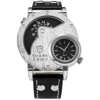 【yunhai】Black Double Movement Belt Quartz Watch Fashion Watches Wristwatch