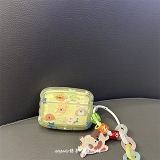 เคสหูฟังบลูทูธไร้สาย ลายการ์ตูนลูกสุนัข และเจลลี่ดาว สําหรับ Apple airpods รุ่น Pro 2 3