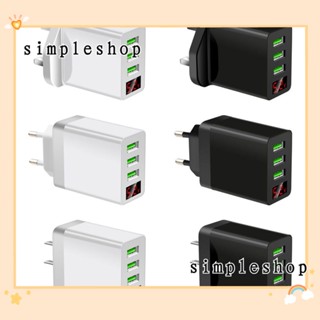 อะแดปเตอร์ชาร์จ Usb จอแสดงผล Led แบบชาร์จเร็ว Uk Eu Us Plug 3 พอร์ตหลากสี