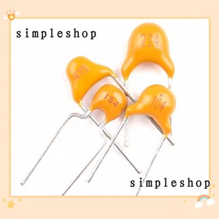 Simple ตัวเก็บประจุหินเดี่ยว สีเหลือง 100 47 150 220nf 0.1 0.15 0.22uf 473 104 154 224 50 ชิ้น MLCC