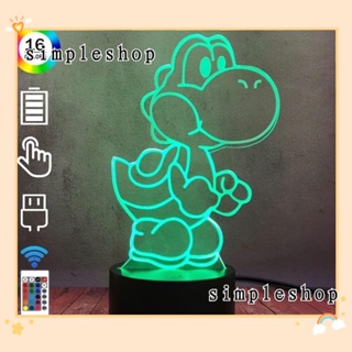 Simple โคมไฟตั้งโต๊ะอะคริลิค LED RGB ลายการ์ตูนคริสต์มาส 3D 16 สี พร้อมรีโมตคอนโทรล