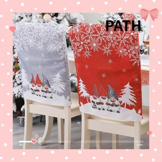 PATH ผ้าคลุมเก้าอี้ ลายคริสต์มาส สําหรับตกแต่งบ้าน ร้านอาหาร โต๊ะอาหารค่ํา