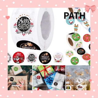 PATH สติกเกอร์ซีล ลายซานตาคลอส คริสต์มาส แฮนด์เมด สําหรับติดตกแต่งกล่องของขวัญ 500 ชิ้น