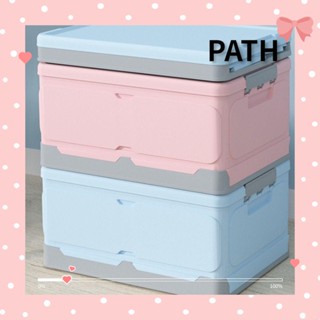 Path กล่องเก็บหนังสือพลาสติก พับได้ ความจุขนาดใหญ่ วางซ้อนกันได้ ใช้งานง่าย สีชมพู สีฟ้า สําหรับตู้เสื้อผ้าของเล่น