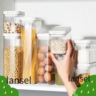 LANSEL ขวดโหลใส่เครื่องปรุง พร้อมฝาปิด ทรงสี่เหลี่ยม วางซ้อนกันได้ ของใช้ในครัวเรือน