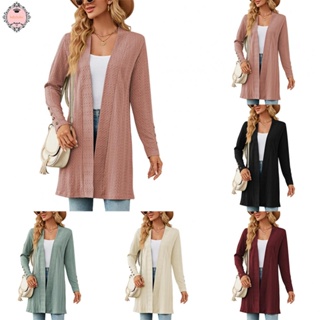 Womens Open Front Cardigan Long Sleeve Loose Top Solid Button Sweater Wrap Coat