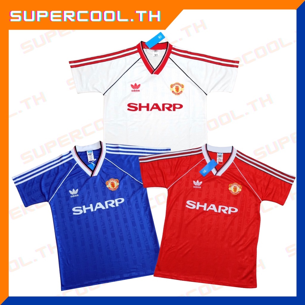 Manchester United 1988/89 เสื้อบอลย้อนยุค เสื้อแมนยูย้อนยุค Sharp