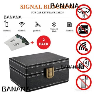 Banana1 กล่องสัญญาณกันขโมย หนัง Pu สีดํา เพื่อความปลอดภัย สําหรับกุญแจรถยนต์