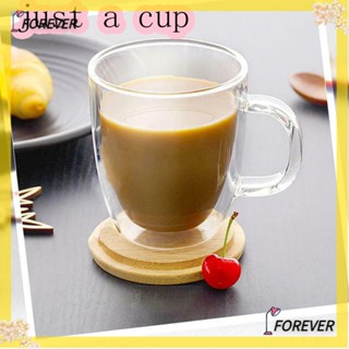 FOREVER Transparent Clear Double Glass Cup Tumbler Coffee Tea Mug Drinkware Beer Milk Multifunctional Insulated Espresso Wine