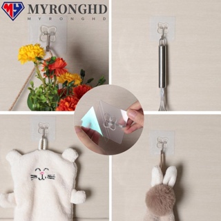 Myronghd ตะขอแขวนติดผนัง ไร้รอยต่อ แข็งแรง สําหรับห้องครัว บ้าน และที่อยู่อาศัย 1 6 ชิ้น