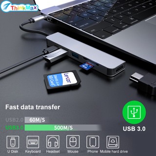 6in1 ฮับ Usb 3.1 Type C เป็น 4K HDMI 87W ความเร็วสูง 6 in 1