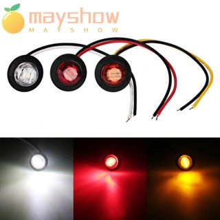 Mayshow ไฟเบรก Led 3 ดวง 12V-24V พลังงานต่ํา สําหรับติดรถยนต์ รถบรรทุก เรือ 4 ชิ้น