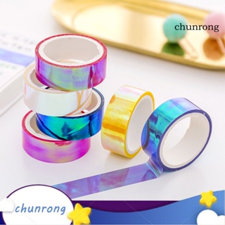 Chunrong เทปกาวเลเซอร์ กันน้ํา มีสีสัน สําหรับตกแต่งสมุดอัลบั้ม สมุดโน้ต DIY