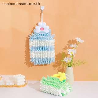 Shine Chenille ผ้าเช็ดหน้า ผ้าขนหนู ดูดซับน้ําได้ดี แห้งเร็ว ลายดอกไม้น่ารัก สําหรับเด็ก