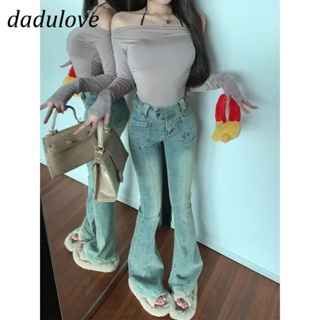 DaDulove💕 New Korean Version of INS Retro Washed Micro Flared Jeans Niche High Waist Wide Leg Pants Trousers