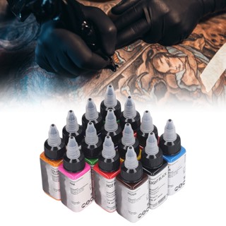 DAZA ชุดหมึกสัก 14 สี 30 มล./ขวด Professional Kit สำหรับศิลปินมือสมัครเล่นฝึกหัดมือใหม่