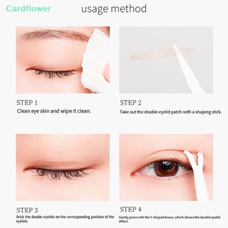 &lt;Cardflower&gt; เทปสติกเกอร์ ผ้าตาข่าย แต่งลูกไม้ มีกาวในตัว สีโปร่งใส สําหรับติดตาสองชั้น 90 ชิ้น