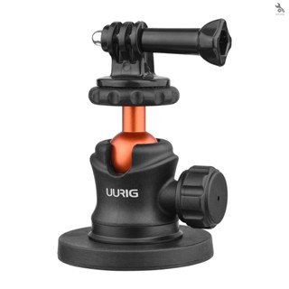 {self} UURIG BH-07 Mini Ball Head Camera Tripod Mount 1/4 Inch Screw with Magnetic Base Sports Camera Mount Adapter Replacement for DJI/  11/10/9 Insta360 Action Cameras