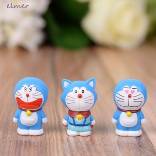 Elmer โมเดลตุ๊กตาฟิกเกอร์ Doraemon ขนาดเล็ก 8 ชิ้น ต่อชุด สําหรับเก็บสะสม