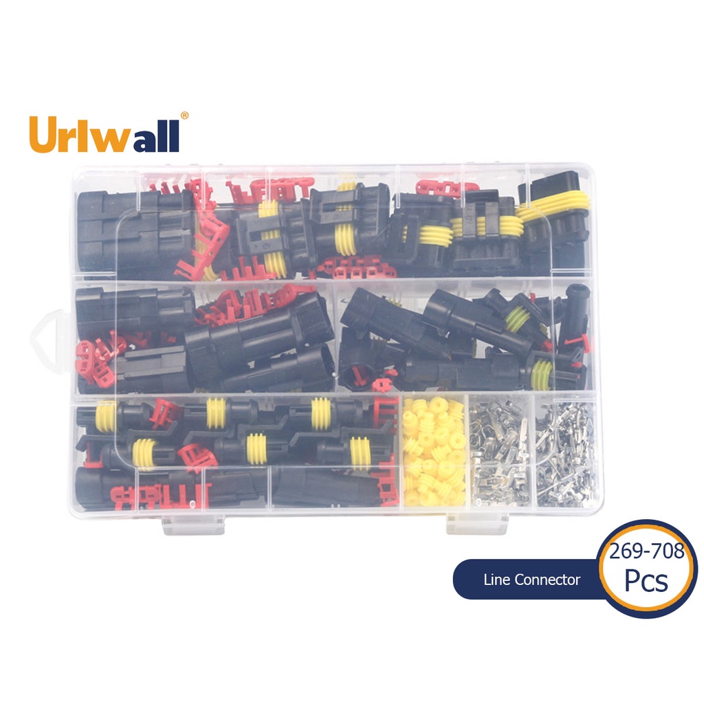 Urlwall 708/352/296pcs 1/2/3/4/5/6 Pin Plug กันน้ําอุปกรณ์เสริมพิเศษสําหรับรถจักรยานยนต์ Line Connector ชุดไฟฟ้ายานยนต์สายไฟ Quick Connector สําหรับรถยนต์ Marine