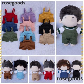 Rosegoods1 ชุดเอี๊ยมกางเกง ผ้าฝ้าย 20 ซม. หลากสี สําหรับตุ๊กตา DIY