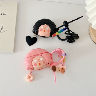 เคสซิลิโคน ลายหัวผู้หญิงตลก สําหรับ AirPods 1 2 3 Pro Generation
