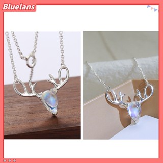 Bluelans สร้อยคอโซ่ จี้กวางเอลก์ มูนสโตนเทียม เครื่องประดับแฟชั่นสตรี