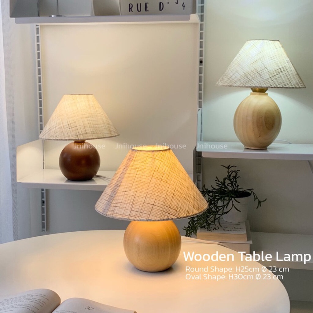 [พร้อมส่ง] Jnihouse : Wooden Table Lamp โคมไฟฐานไฟ